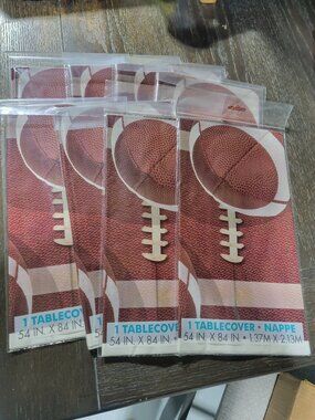 8 Football Party Plastic Table Cover Sports Super Bowl Party Birthday Tailgate